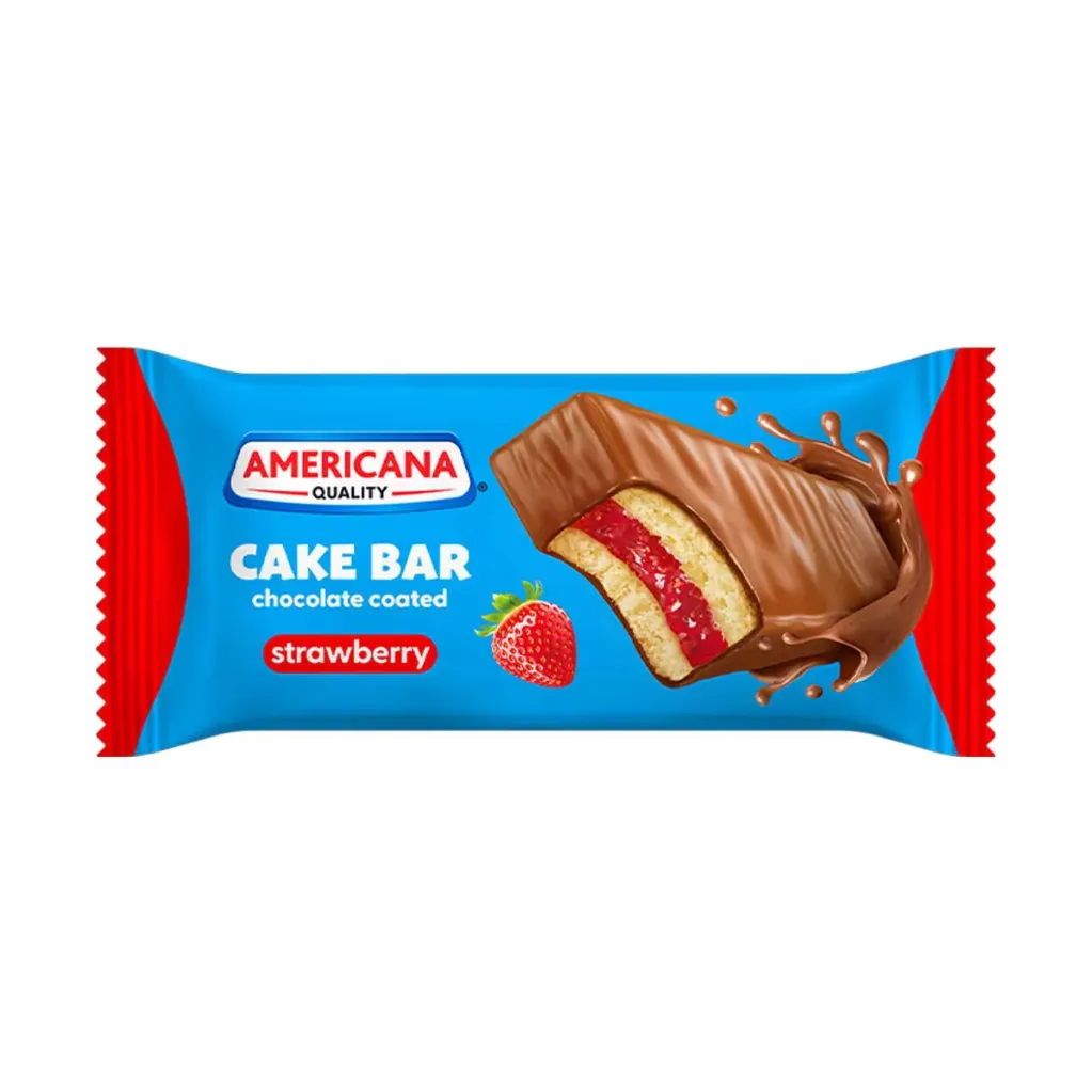 امريكانا بار كيك الفراولة 10*20 جم/AMERICANA STRAWBERRY CAKEBAR 10*20G
