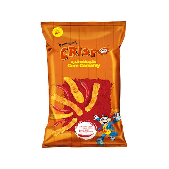 كريسبو مقرمشات الذرة نكهة الفلفل الحار الطبيعى 30 جم*12/CRISPO CORN CARAAREY NATURAL CHILLI SPICY FLAVOR 30 G*12