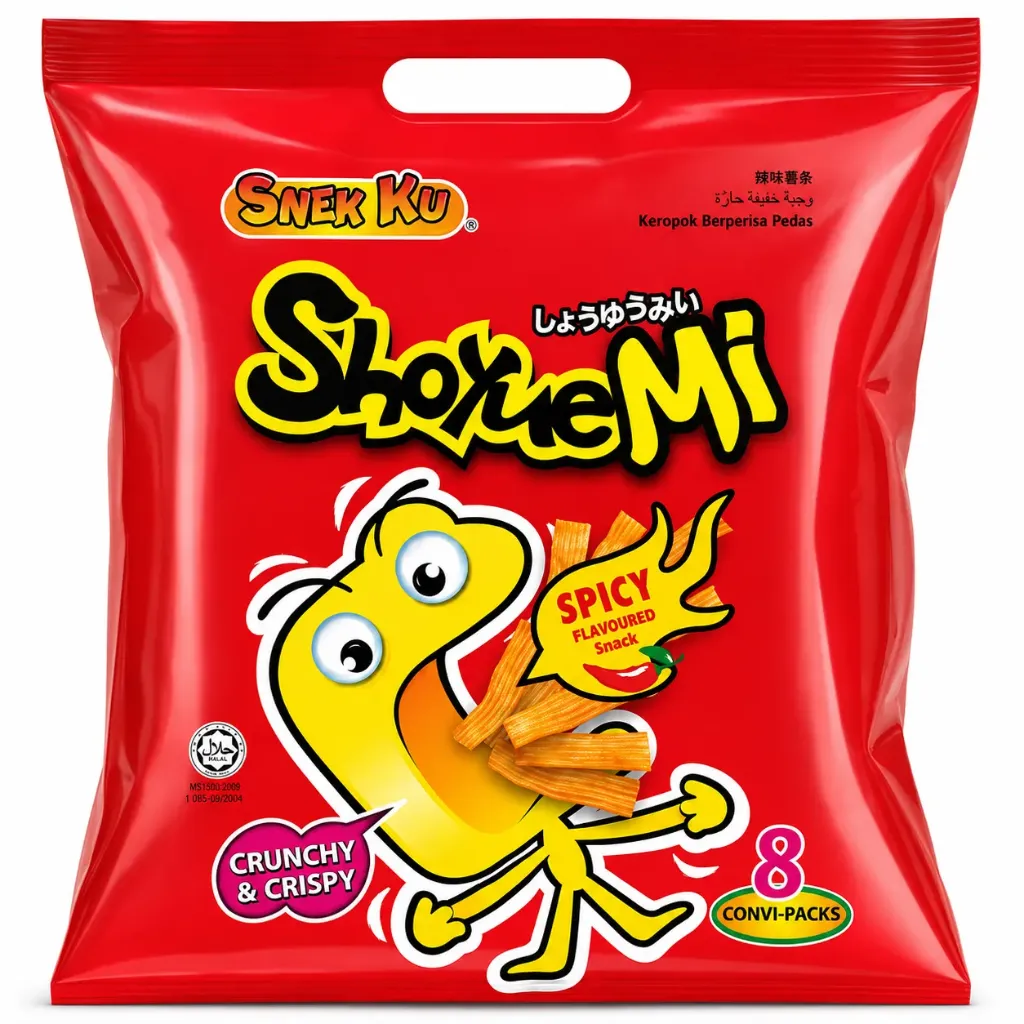 سناك كو وجبة خفيفة حارة 14 جم*8/SNEK KU KEROPOK BERPERISA PEDAS 14G*8