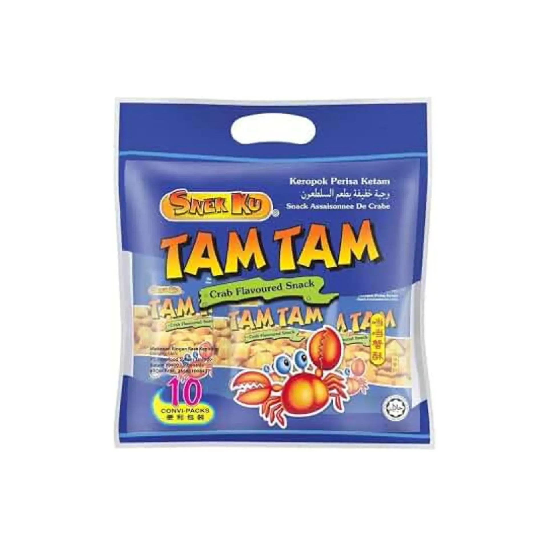 سناك كو وجبة خفيفة بطعم السلطعون 20جم*8/SNEK KU TAM TAM CRAB FLAVOURED SNACK 20G*8