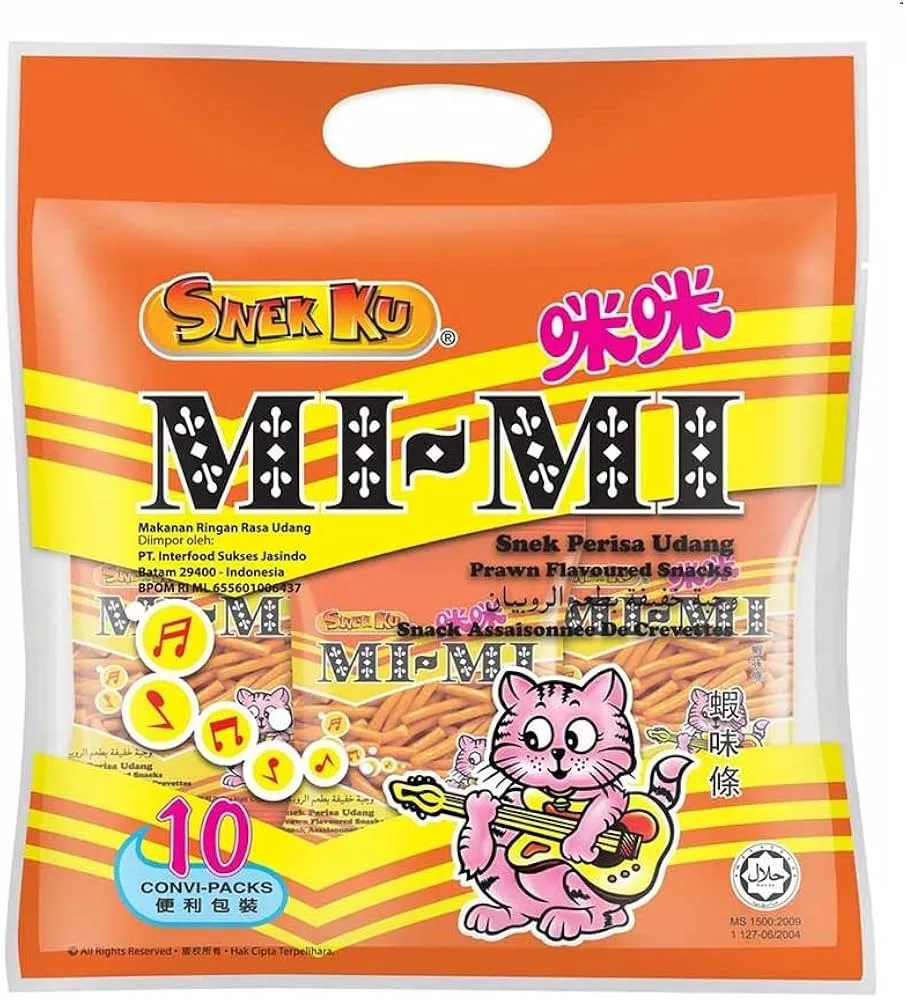 سناك كو مى مى بطعم الروبيان  20جم*8/SNEK KU MI MI PRAWN FLAVOURED SNACK 20G*8