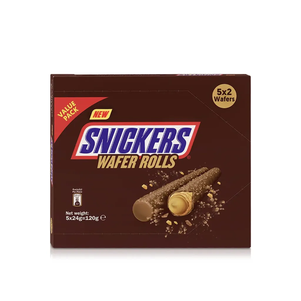 سنيكرز ويفر رولز 120  جم/SNICKERS WAFER ROLLS 120 G