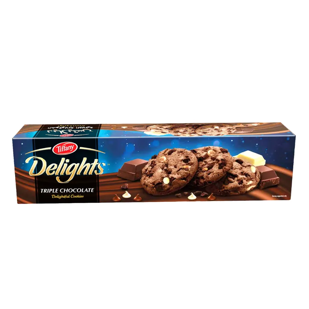 تيفانى ديلايتس كوكيز بالشوكولاتة الثلاثية 3*90 جم/TIFFANY DWLIGHTS TRIPLE CHOCOLATE COOKIES 3*90 G