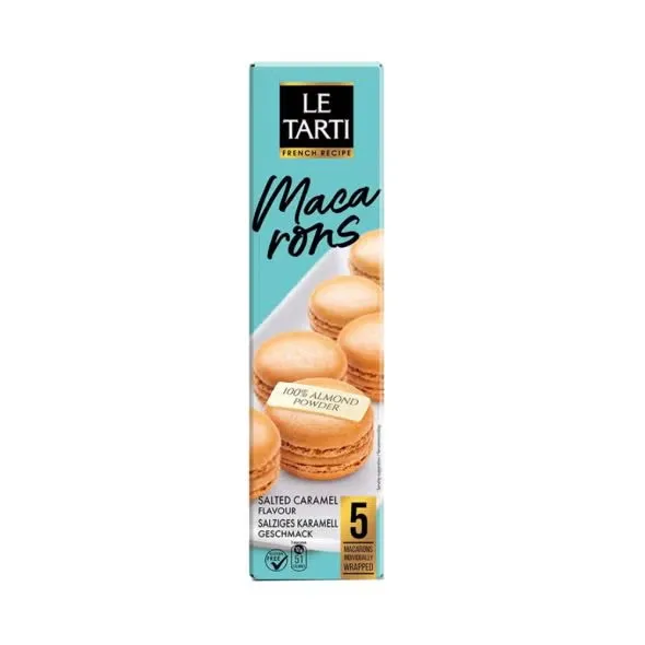 LE TARTI MACARONS SALTED CARAMEL FLAVOR 60G - لى تارتى كعك المكرونة بنكهة الكراميل المالح 60  جم