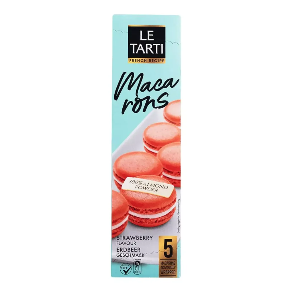 LE TARTI MACARONS STRAWBERRY FLAVOR 60G - لى تارتى كعك المكرونة بنكهة الفراولة 60  جم