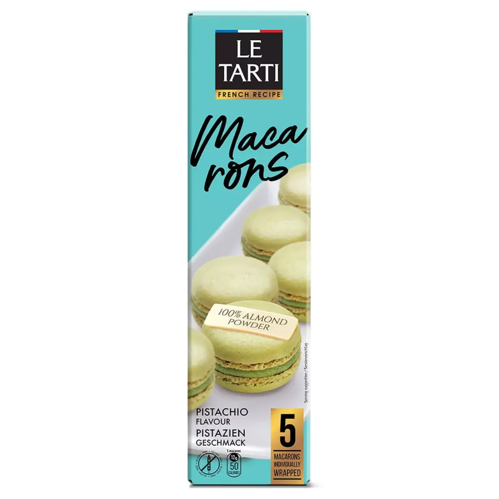LE TARTI MACARONS PISTACHIO FLAVOR 60G - لى تارتى كعك المكرونة بنكهة الفستق 60  جم