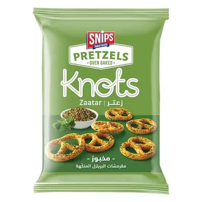 سنيبس سناك مخبوز مقرمشات البريتزل بالزعتر 30 جم/SNIPS BAKED SNACKS PRETZELS ZAATAR 30 G