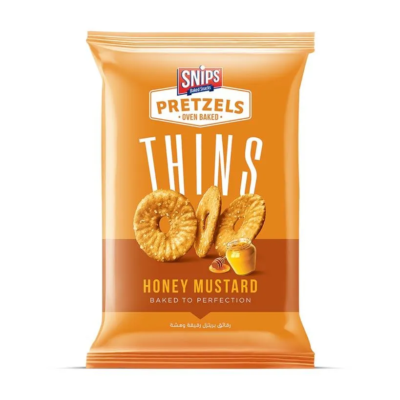 سنيبس رقائق البريتزل بالعسل والمستردة 75 جم/SNIPS PRETZELS THINS HONEY MUSTARD 75 G