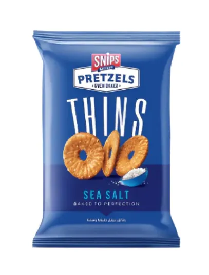 سنيبس رقائق البريتزل بملح البحر 75 جم/SNIPS PRETZELS THINS SEA SALT 75 G