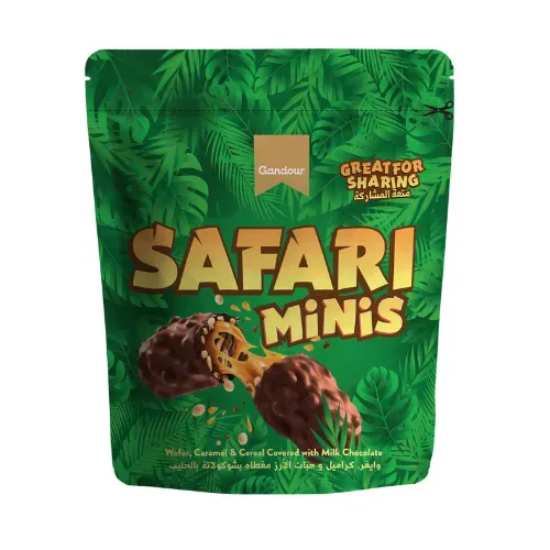 غندور سفارى ويفر الكراميل المقرمش مع شوكولاتة الحليب 171 جم/GANDOUR WAFER CARAMEL CRUNCH 171 G