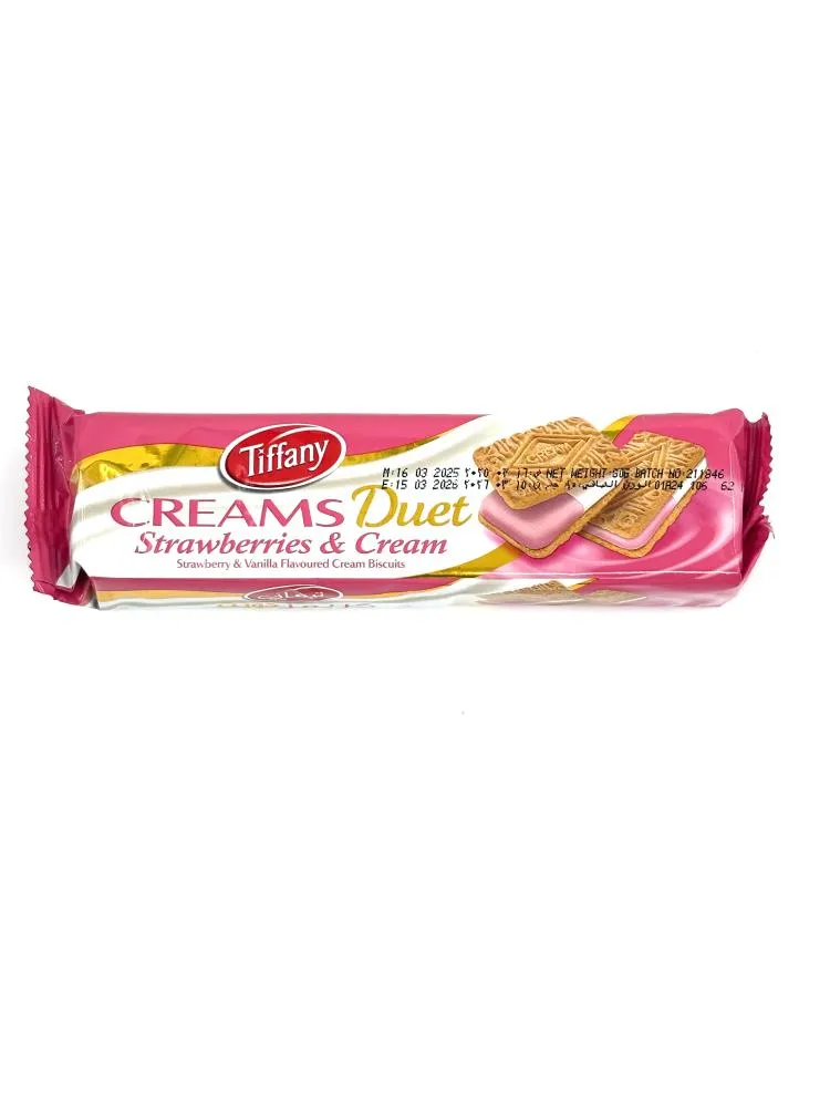 تيفانى كريمز دويت نكهة الفراولة والكريمة80 جم/TIFFANY CREAMS DUET STRAWBERRY & CREAM 80 G