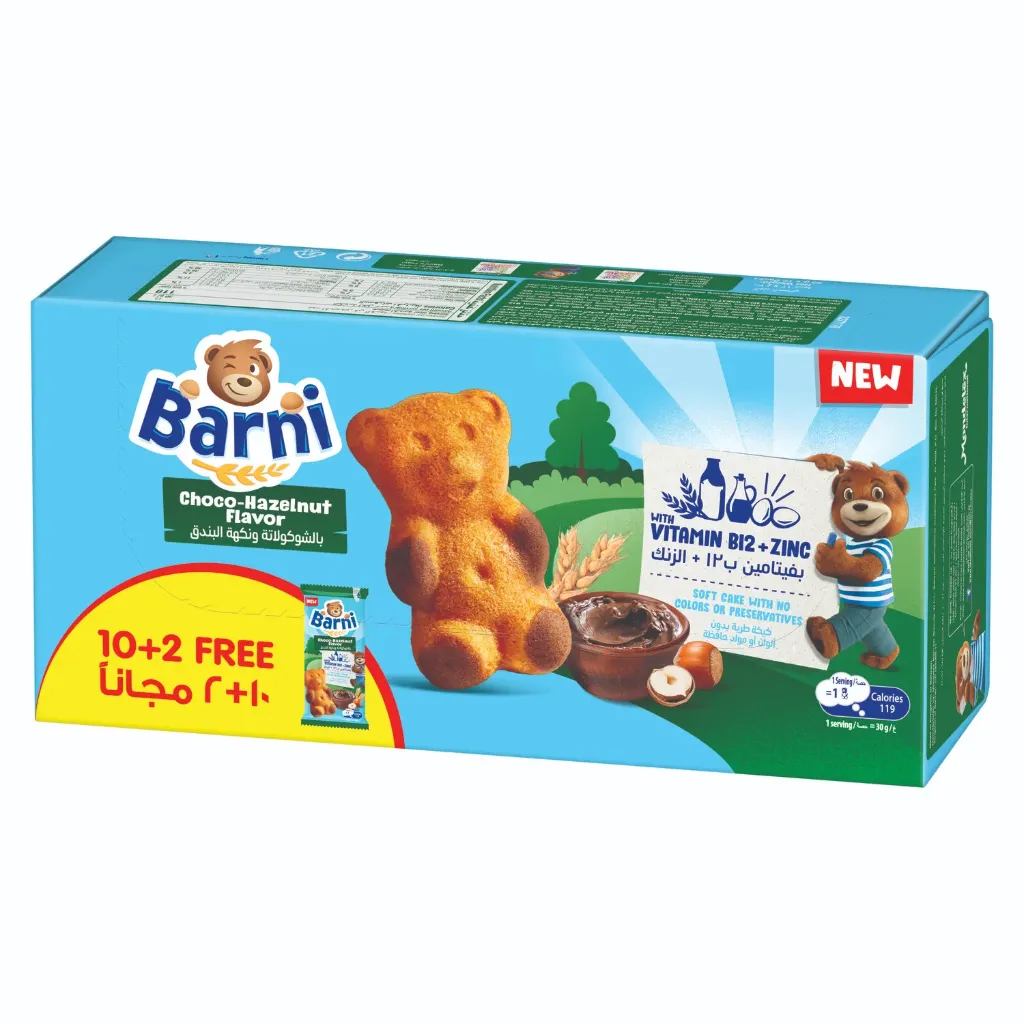 كيك بارنى بشوكولاتة البندق 30 جم*12/BARNI HAZELNUT CHOCOLATE CAKE 30G*12