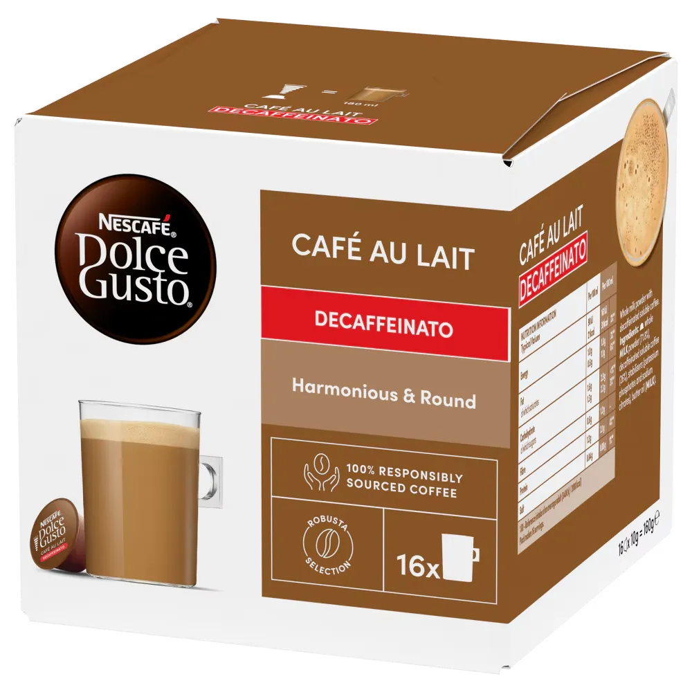 DOLCE GUSTO  DECAFE CAFE AU LAIT - كبسولات دولسى جوستو كافيه اولى ديكاف 160جم