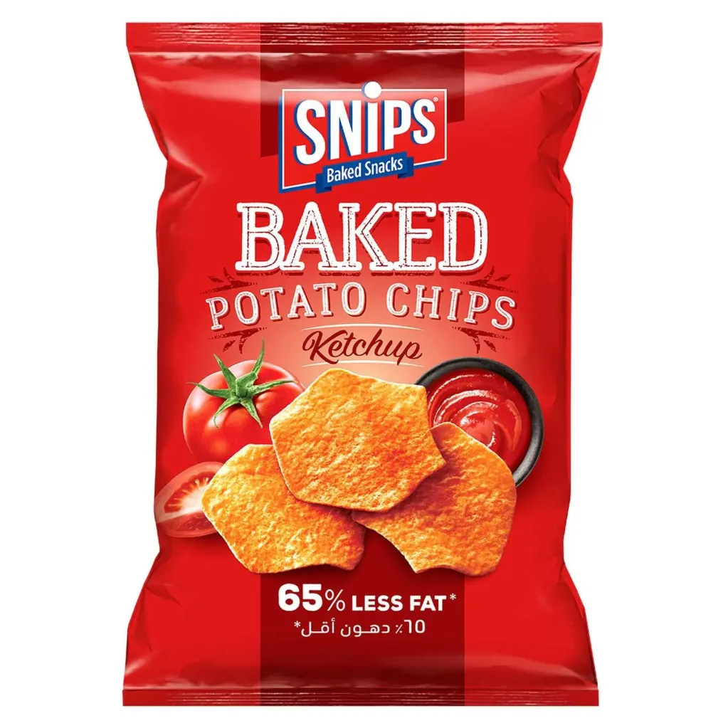 سنيبس سناك مخبوز شيبس  البطاطا بالكاتشب  200  جم/SNIPS BAKED SNACKS BAKED POTATO CHIPS KETCHUP 200 G