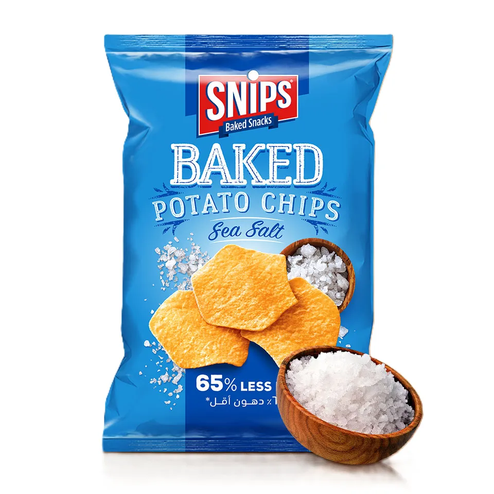 سنيبس سناك مخبوز شيبس البطاطا بملح البحر 150 جم/SNIPS BAKED SNACKS BAKED POTATO CHIPS SEA SALT 150 G