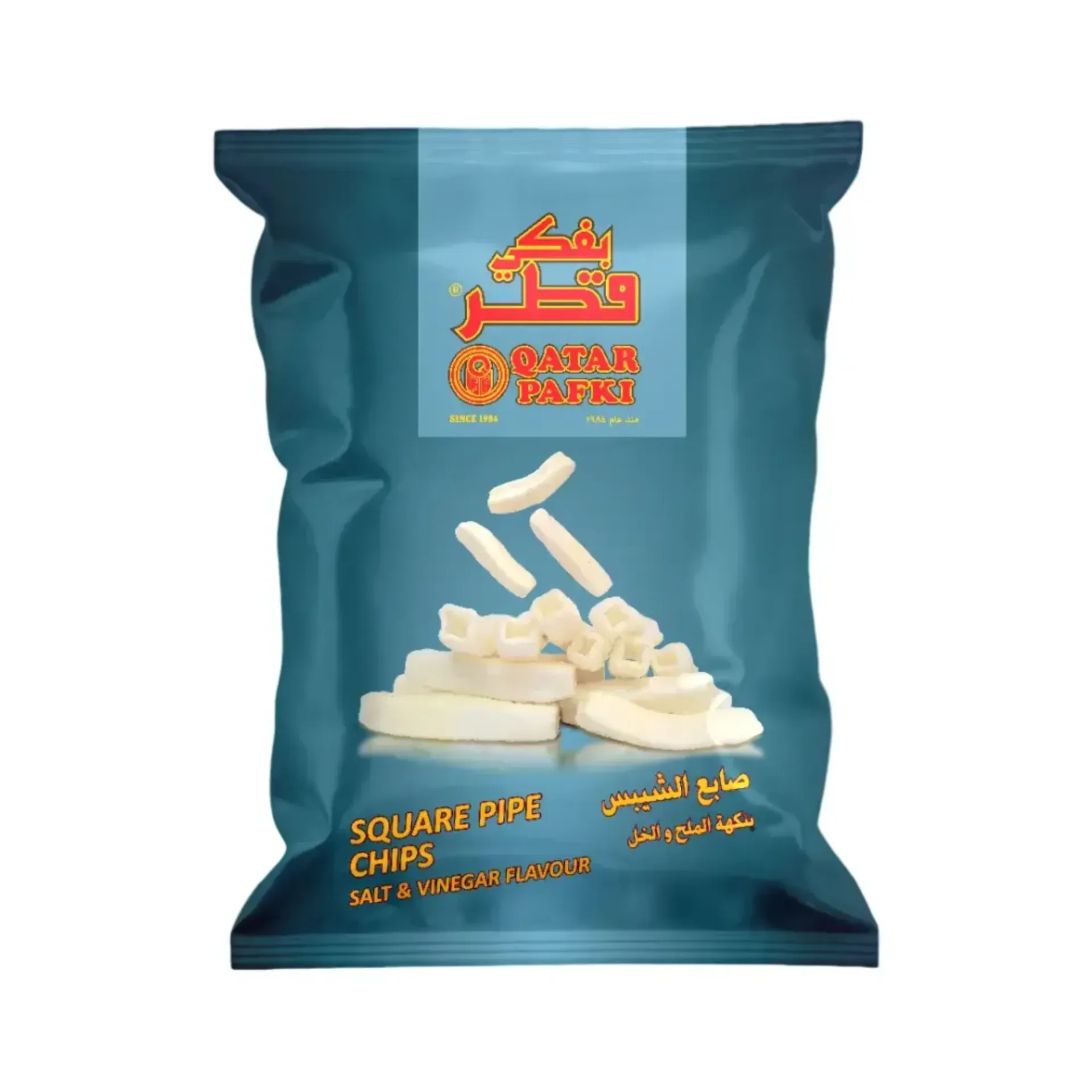 بفكى قطر أصابع الشيبس بالخل والملح 55  جم/QATAR PAFAKI SQUARE PIPE CHIPS SALT&VINEGAR160 G
