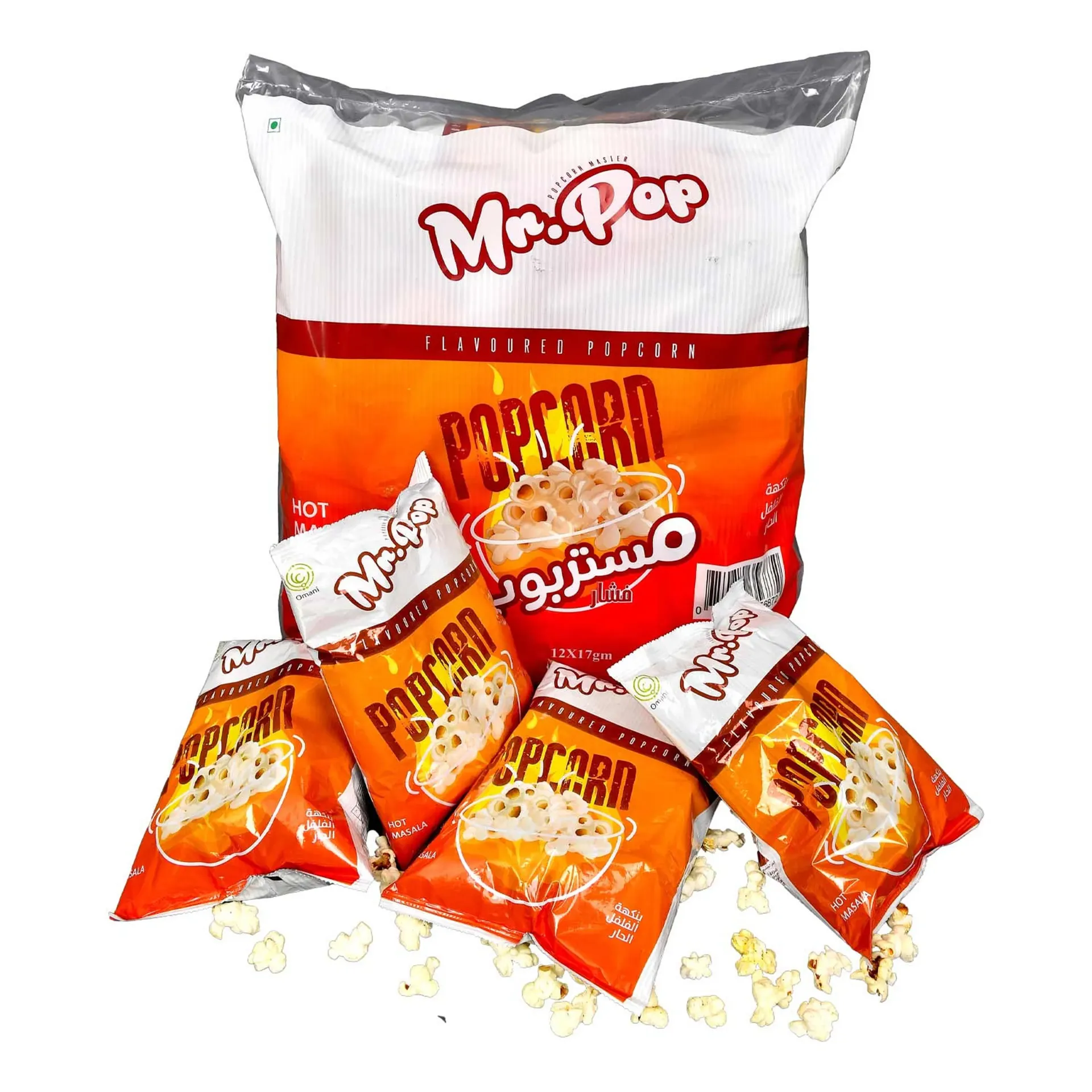 مستر بوب فشار بنكهة الفلفل الحار17جم*12/MR.POP POPCORN HOT MASALA 17G*12