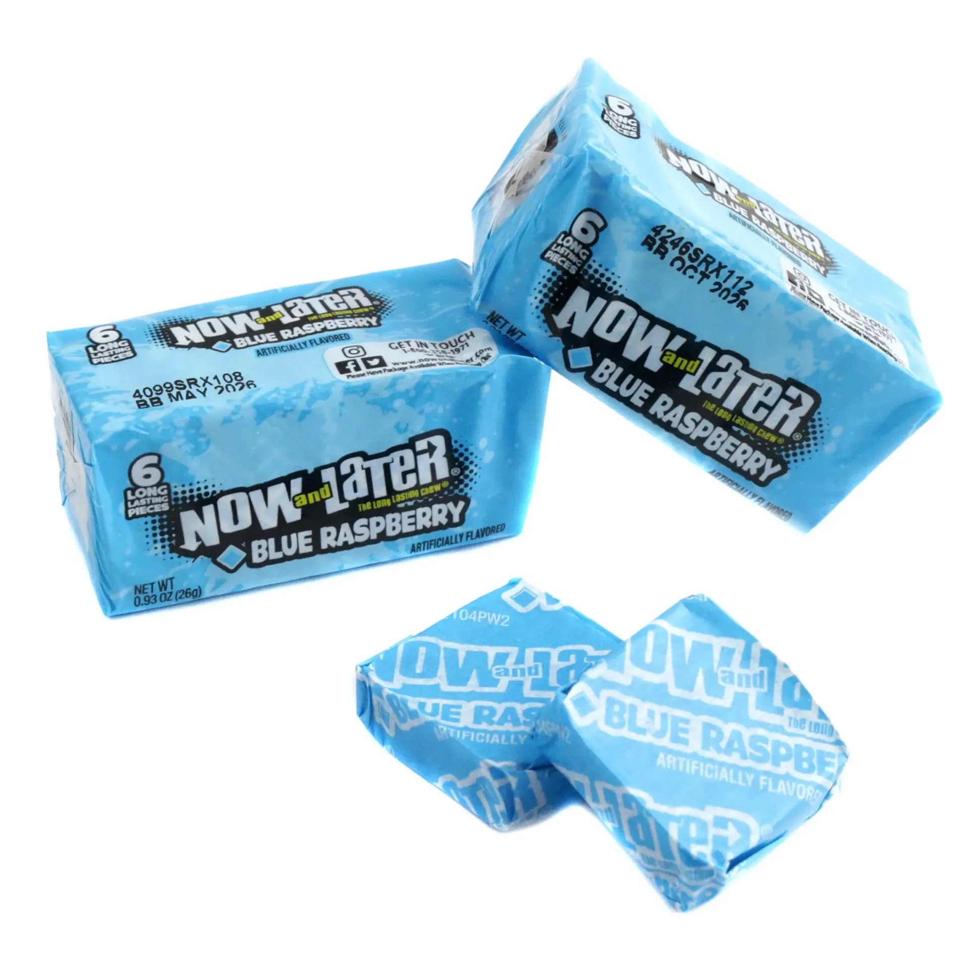 علك ناو اند ليتر نكهة التوت الأزرق 26جم/NOW AND LATER CHEW BLUE RASPBERRY FLAVOR 26 G