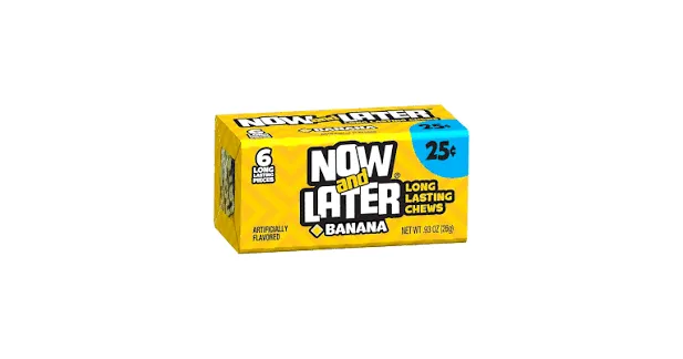 علك ناو اند ليتر نكهة الموز 26جم/NOW AND LATER CHEW BANANA FLAVOR 26 G