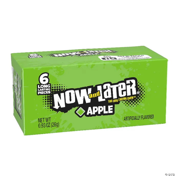 علك ناو اند ليتر نكهة التفاح 26جم/NOW AND LATER CHEW APPLE FLAVOR 26 G