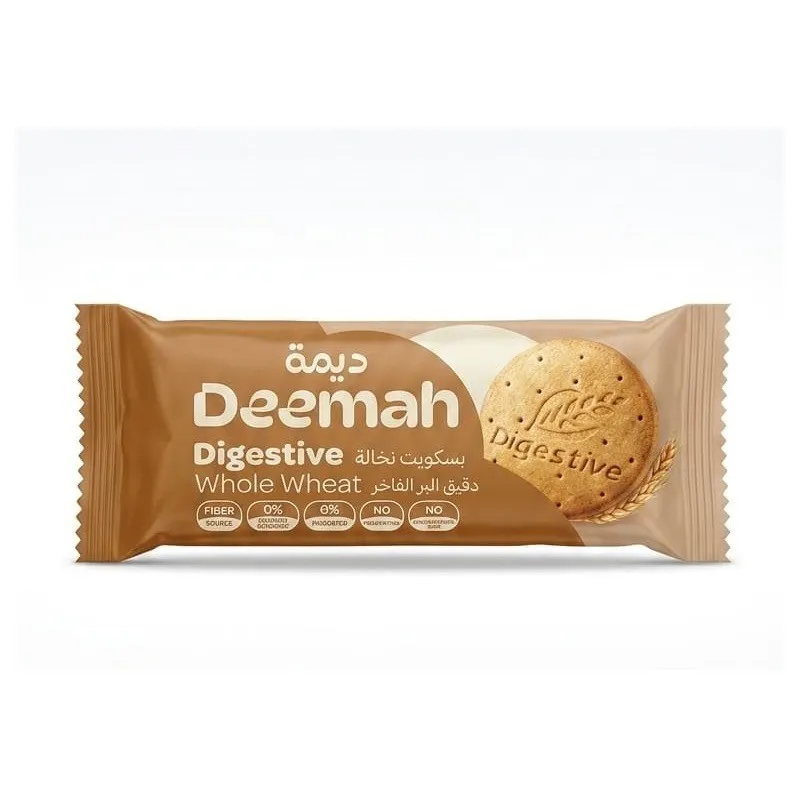 ديمه بسكويت نخالة دقيق البر الفاخر 130  جم/DEEMAH DIGESTIVE WHOLE WHEAT 130 G