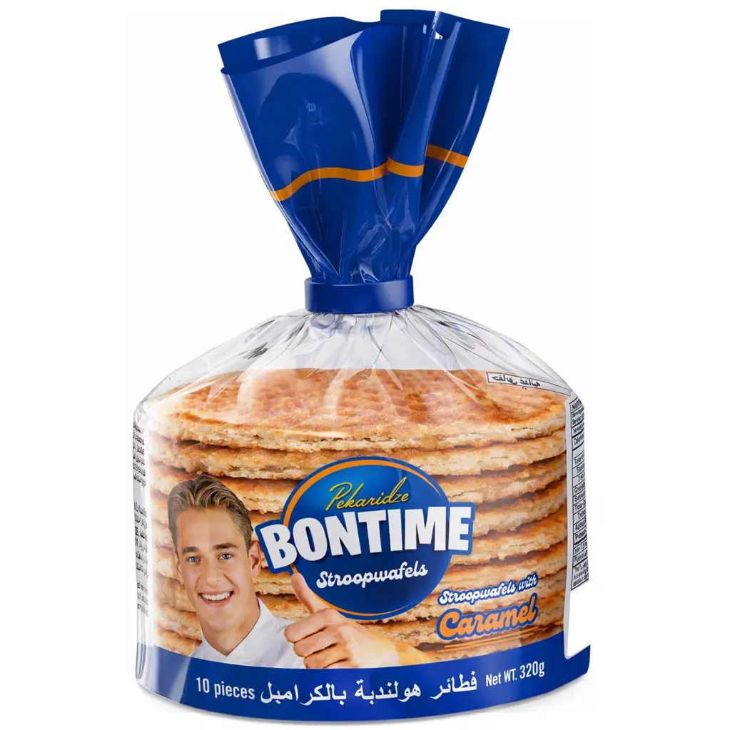 ستروب وافلز بالكراميل 320  جم/BONTIME STROOPWAFLE CARAMEL 320 G