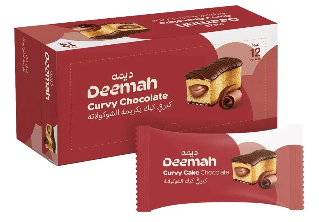 ديمه كيك كيرفى الشوكولاتة 45  جم*12/ DEEMAH CURVY CAKE CHOCOLATE 45 G*12