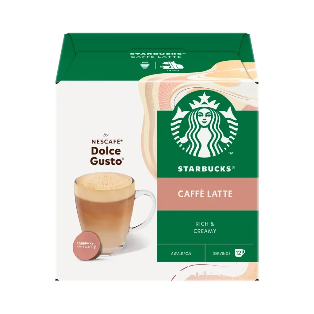 كبسولات قهوة ستاربكس كافيه لاتيه 121.2  جم/STARBUCKS CAFE LATTE COFFE CAPSUALES 121.2 G